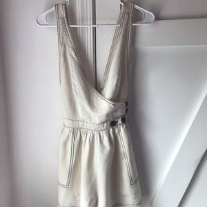 UO Anita Button Wrap Romper White *NEVER WORN*